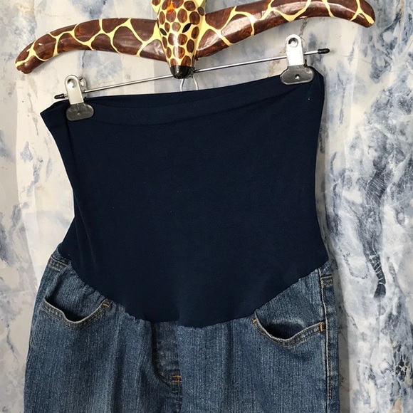 Motherhood Maternity jeans soft smooth stretchy long belly panel Medium 8 short - Picture 3 of 12